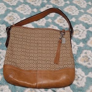SOLD Authentic Brown Monogram Coach Hobo Purse
